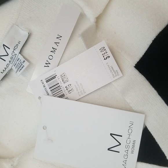 Magaschoni Black and White Striped Sweater - Picture 7 of 9